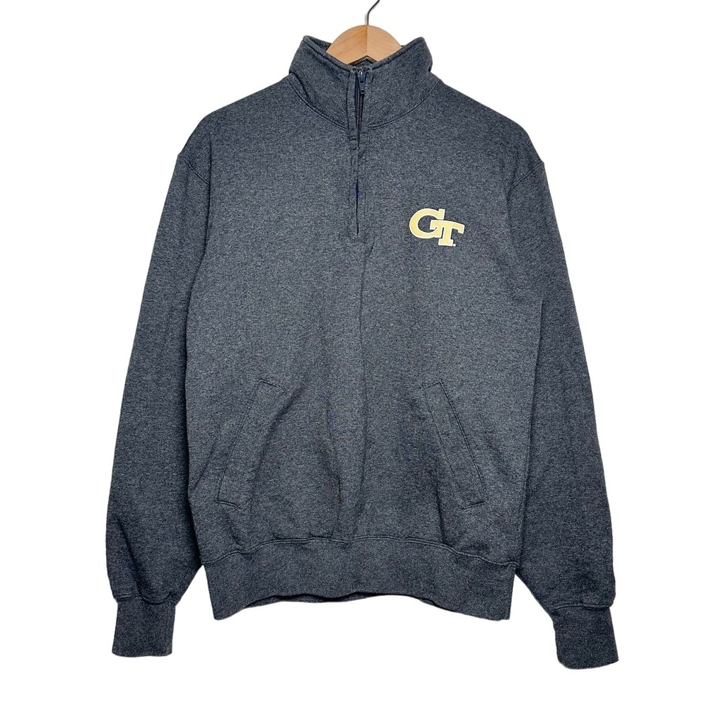 Champion x GT | Unisex | Gray Eco-Fleece Quarter Zip Sweatshirt | Medium